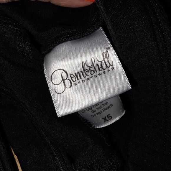 BOMBSHELL "SAVAGE BLACK" SPORTSWEAR XS Scrunch Butt Workout Athletic Leggings - Picture 4 of 5